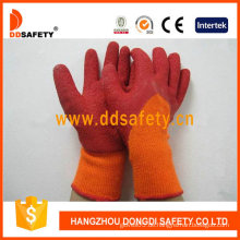 Orange T / C Shell mit rotem Latex glatt fertigen Handschuh (DKL712)